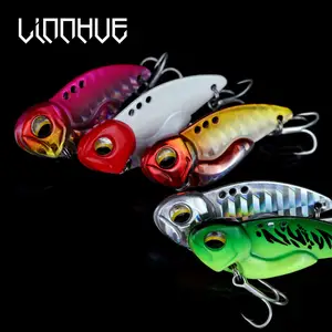 LINNHUE Umpan Pancing Logam VIB Pisau Umpan 7G 12G 14G 20G Mata 3D Gigitan Keras VIB Bass Sendok Spinner Sinking Bite Tackle