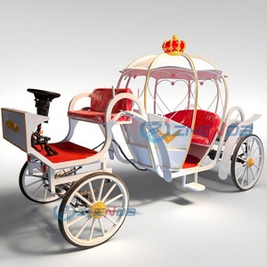 Nuevo Carroza de Caballos Eléctrica de Hierro Forjado con Diseño de Calabaza, Estilo Princesa Real Europea, para Bodas, en Venta - Product Image 5