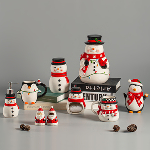 Vajilla de Papá Noel Vajilla de porcelana elegante Decoración de mesa de Navidad - Product Image 5