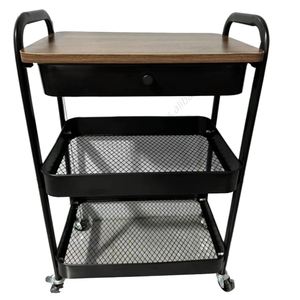 Nouvel article en gros : Chariot de rangement métallique à roulettes pour cuisine, salle de bain, salon, stockage alimentaire, garage – Boîte à outils et jouets - Product Image 1