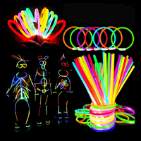 Lot de 100 bâtons lumineux en vrac, lumineux dans le noir, néon, pour Halloween, Noël, remise de diplômes, Nouvel An chinois, fournitures de fête