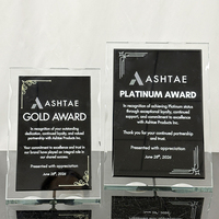 Plaque de certificat en cristal noir avec support en métal argenté MH-LJ0239
