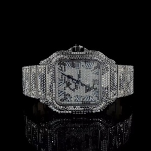 Montre en quartz de luxe moderne avec moissanite, un bijou unique et étincelant, dotée d'un bracelet durable et d'un mouvement à quartz de précision - Product Image 5
