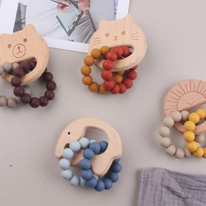 Jouet <span class=keywords><strong>de</strong></span> <span class=keywords><strong>dentition</strong></span> pour bébé en bois <span class=keywords><strong>de</strong></span> hêtre créatif, perles en silicone <span class=keywords><strong>de</strong></span> qualité alimentaire sans BPA, <span class=keywords><strong>anneau</strong></span> <span class=keywords><strong>de</strong></span> <span class=keywords><strong>dentition</strong></span> pour bébé pour apaiser les douleurs <span class=keywords><strong>de</strong></span> <span class=keywords><strong>dentition</strong></span> - Product Image 5