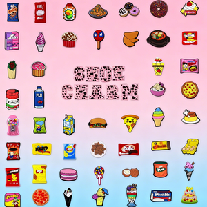 Breloques tendance Y2K <span class=keywords><strong>pour</strong></span> baskets, <span class=keywords><strong>pour</strong></span> adolescents, avec motifs de nourriture amusants, de dessins animés mignons, de collations et de desserts, accessoires amusants sur le thème de la nourriture <span class=keywords><strong>pour</strong></span> sabots - Product Image 1