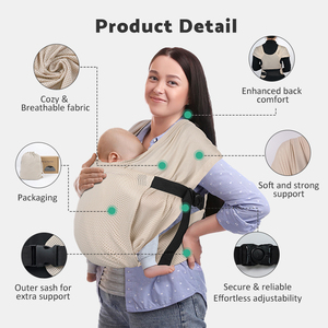 Adjustable Buckle Baby Wrap <strong>Carrier</strong> with air Mesh Design Help Newborn <strong>Hip</strong> Development for 8-35lbs Baby <strong>Carrier</strong> Baby Sling - Product Image 5