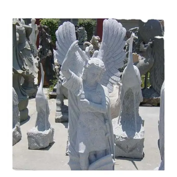 Graniet Stone Angel Standbeeld Tuin Decoratieve Steen Cijfers