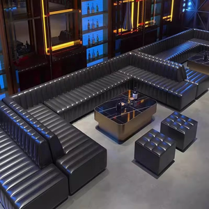 물 담뱃대 라운지 가라오케 박스 룸 클럽 가구 Led 바 카운터 테이블 나이트 클럽 KTV 파티 댄스 홀 소파 부스 좌석 소파 - Product Image 2