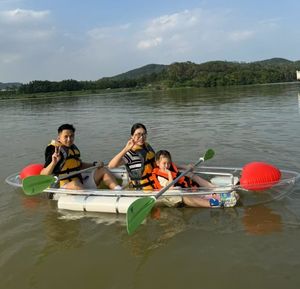 Kayak transparente de policarbonato para 2 personas con fondo transparente al por mayor con luz <span class=keywords><strong>LED</strong></span> canoa de cristal - Product Image 1