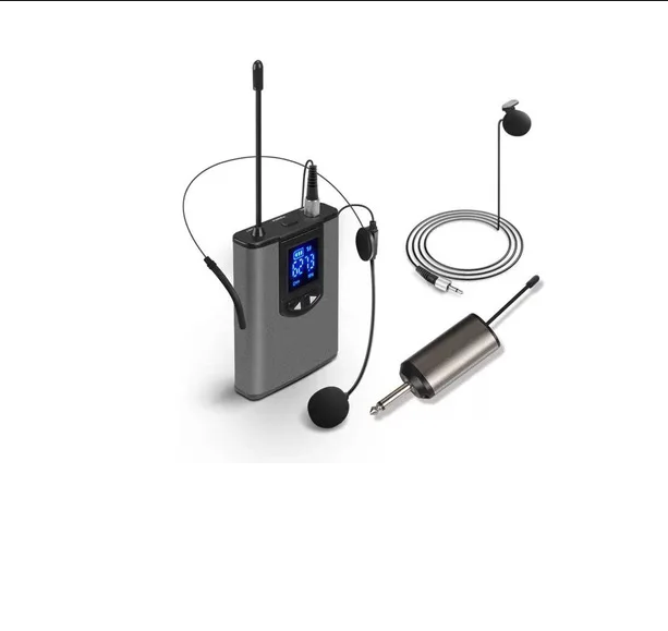 Portable Wireless Headset Microphone+Lavalier Mic System Teaching Speech Interview Vlog Live Recording Android PC