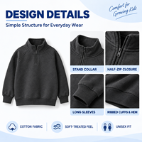 Sweat-shirt imprimé décontracté épais 280G de qualité supérieure pour bébé, avec fermeture éclair et col montant, vêtement d'extérieur élégant en coton pour enfants, automne