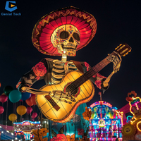 SGL89 Offre Spéciale Zoo Park Éclairage Décoration Halloween Thème Squelette Soie Lanterne Festival