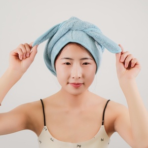 Serviette de séchage rapide pour cheveux en microfibre douce, avec nœud, absorbante, réutilisable, lavable en machine, pour les soins capillaires à domicile - Product Image 3