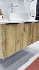 Khách Sạn Sang Trọng 30-48in Treo Tường Thân Thiện Với Môi Chống Nước Thiết Kế Hiện Đại Phòng Tắm Vanity 1 Lưu Vực Làm MDF Melamine Hội Đồng Quản Trị - Product Image 5