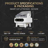 Litière pour chat intelligente en plastique OEM, toilette automatique WiFi 2.4G, contrôle par application, grande protection de sécurité, nettoyage automatique, modèle 8L CQ102W