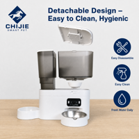 Fontaine à eau moderne pour chat en acier inoxydable et distributeur de nourriture pour animaux de compagnie avec caméra WiFi, contrôle par application Tuya, capacité de 8 L pour chiens et chats