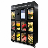 Distributeur automatique de bouquets de fleurs BRENU, paiement sans argent liquide 24h/24, paiement par code QR, graphismes personnalisés, gestion basée sur le cloud