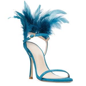 Scarpe da Festa Eleganti <span class=keywords><strong>con</strong></span> Logo Personalizzato <span class=keywords><strong>Tacchi</strong></span> Alti da Donna Sandali <span class=keywords><strong>con</strong></span> <span class=keywords><strong>Piume</strong></span> Punta Aperta Cinturino <span class=keywords><strong>con</strong></span> Fibbia - Product Image 2