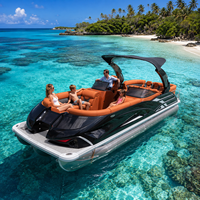 Bateau ponton sportif haut de gamme S-22A, bateau ponton de luxe en aluminium, capacité de 12 personnes, arche sportive électrique, croisière familiale