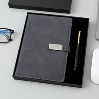Vente en gros de haute qualité Fabricant a5 Cahier en cuir souple avec stylo pour homme Logo personnalisé Cahier et stylo d'affaires coffret cadeau