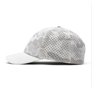 Casquette de golf OEM personnalisée en maille perforée avec logo, 6 panneaux, visière légèrement incurvée, snapback, patch en caoutchouc imperméable - Product Image 3