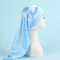 Bonnet de Douche en Satin Soyeux Confortable et Doux pour Femme avec Large Bande Élastique et Longue Queue, Nouvelle Collection, Vente Chaude, Utilisation Toutes Saisons, Extra