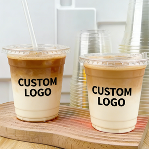 Vasos de Plástico Transparente para Café con Tapa y Pajita, Vasos Desechables para Postres de 12oz, Contenedor para Bebidas Frías de 90mm para Uso en Cafeterías - Product Image 4