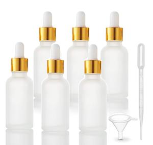 Frosted White Glass Essential Oil <b>Dropper</b> <b>Bottle</b> with Clear Serum & Cosmetic Packaging Luxury Eco-friendly Eye Drop - Product Image 1