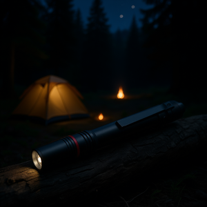 ไฟฉายพกพาแบบชาร์จไฟได้ 300 ลูเมนส์ ไฟฉาย LED สำหรับการตั้งแคมป์และการเดินป่า พร้อมตัวปรับความสว่างและโหมดแสง 3 แบบ - Product Image 2