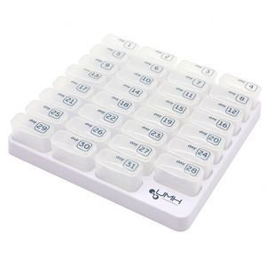 Organisateur de médicaments portable 31 jours avec compartiments escamotables pour pilules et vitamines - Product Image 1