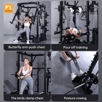 Máquina Smith Multifuncional de Alta Calidad para Musculación con Cruce de Cables Jaula de Potencia y Rack para Sentadillas para Entrenamiento y Ejercicio de Pecho