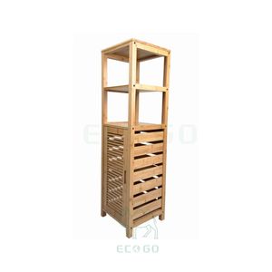 Organizador de Almacenamiento de Bambú Ecológico de 4 Niveles, Tipo Vertical, Moderno, Impermeable y Duradero para Sala de Estar - Product Image 5