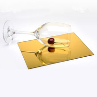 Feuille d'acrylique miroir dorée de taille et d'épaisseur personnalisées pour découpe laser