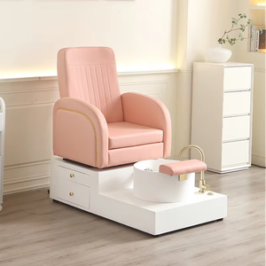 Sillón de Pedicura Eléctrico de Lujo Moderno, Silla de Baño de Pies Rosa, Silla de Spa para Pies, Venta al por Mayor para Salón de Uñas y SPA - Product Image 1
