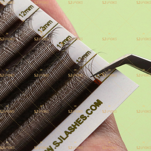 Nâu 3D hình chữ W Mink lông mi mở rộng pestaas pelo một pelo Lash mở rộng cụm lông mi tóc để tóc cilios fio một fio - Product Image 2