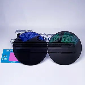 1.56 hmc光致变色蓝色块眼镜lentes opticos光学镜片照片蓝色切割UV420眼镜镜片