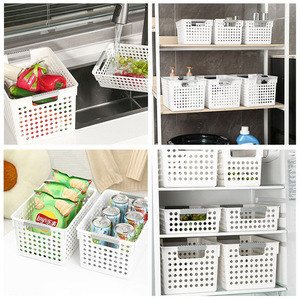 <b>Plastic</b> Storage <b>Basket</b> Rectangle Thickened Multi Purpose Organizer For Home Snacks Toys Food Container Eco Friendly - Product Image 4