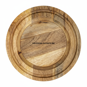 Plaque de chargeur finie naturelle en bois forme ronde mariage décoratif sous plaque vente chaude nouvelle plaque de chargeur en bois - Product Image 1