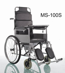 (MS-100S) fauteuil roulant pliant manuel de puissance de transport en acier - Product Image 1