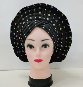 Top vente Nigeria Aso Oke Gele Headtie violet Gele Headtie femmes africaines Headtie pour la fête - Product Image 2