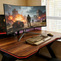 Moniteurs de jeu personnalisés Rebekah Factory OEM ODM, moniteur de jeu incurvé sans cadre 27/34 pouces, taux de rafraîchissement élevé, moniteur d'ordinateur PC