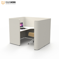 Station de travail de centre d'appels de bureau unique au design moderne Cloison de séparation de bureau insonorisée et durable pour l'utilisation du centre d'appels de bureau