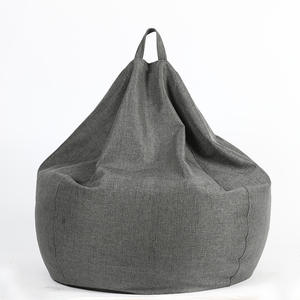 Canapé bean bag directement de l'usine, rembourrage doux, housse amovible, gris clair, une place, pour enfants et adultes - Product Image 4