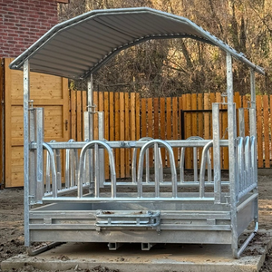 Alimentador de heno para ganado de <span class=keywords><strong>Corral</strong></span> cuadrado de 48 pulgadas y 96 pulgadas de Metal galvanizado/alimentador de fardos redondos/alimentador de heno SheepTray de cabra y caballo de ganado - Product Image 2