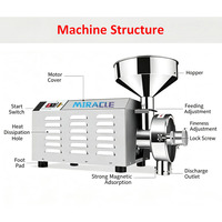 Petite machine à moudre la farine commerciale en acier inoxydable, moulin à farine électrique, machine à moudre le blé