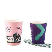 Gobelet en papier jetable à paroi simple en PE ondulé, marque VIC, avec revêtement de peinture, impression flexographique, manchon personnalisable, pour boissons chaudes