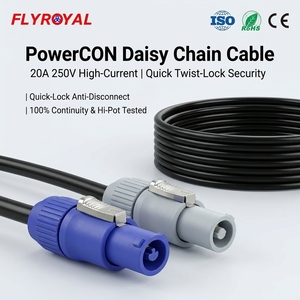 Câble d'alimentation PowerCon personnalisé 16AWG, rallonge audio et vidéo pour équipement d'éclairage de scène - Product Image 1