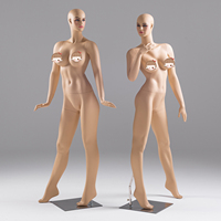 Maniquí de Cuerpo Completo Femenino con Tono de Piel Europeo, con Maquillaje y Soporte de Exhibición Facial