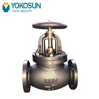 Fabrication JIS F7307 FONTE 10K Globe Valve Marine Valve Coude à bride pour système d'eau