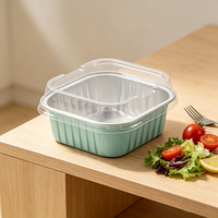 Contenant de cuisson en aluminium doré en gros avec couvercle transparent, résistant au four et au congélateur, gobelet jetable pour desserts et gâteaux pour boulangerie